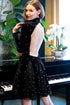 Angelica Dress - Black Velvet Pearl